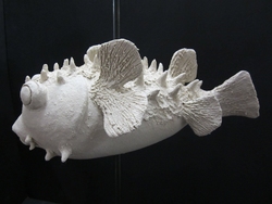 Kugelfisch aus Raku-Ton